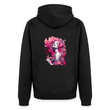 Beautiful female paint art Face colorful woman - Unisex Premium Organic Zip Hoodie - black - Back - Nico (187cm)