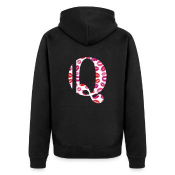 Lettre q bisous - Veste à capuche bio Premium Unisexe - noir - Dos - Nico (187cm)
