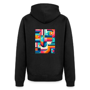 Fractal Symphony - Womens Boxy Tee Design.. Dream - Unisex Premium Organic Zip Hoodie - black - Back - Nico (187cm)