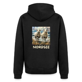 Moutons de la mer du Nord Allemagne du Nord Basse-Saxe - Veste à capuche bio Premium Unisexe - noir - Dos - Nico (187cm)