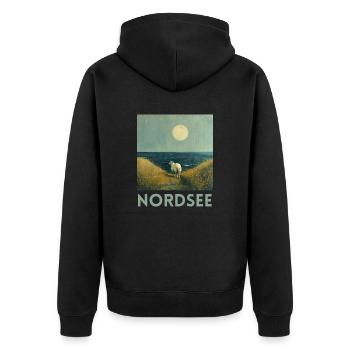 Moutons de la mer du Nord Allemagne du Nord Basse-Saxe - Veste à capuche bio Premium Unisexe - noir - Dos - Nico (187cm)