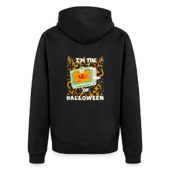 Halloween Buch Kostüm - Unisex Premium Bio Zip Hoodie - Schwarz - Hinten - Nico (187cm)