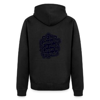 Elu gendarme le plus mignon au monde - Veste à capuche bio Premium Unisexe - noir - Dos - Nico (187cm)