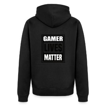 Gamer Lives Matter - Unisex Premium Organic Zip Hoodie - black - Back - Nico (187cm)