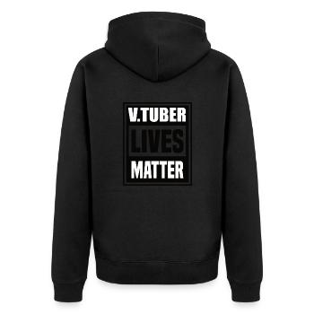 V Tuber Leben zählen - Unisex Premium Bio Zip Hoodie - Schwarz - Hinten - Nico (187cm)