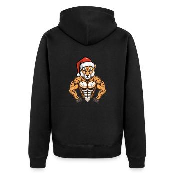 Guépard Père Noël - Veste à capuche bio Premium Unisexe - noir - Dos - Nico (187cm)