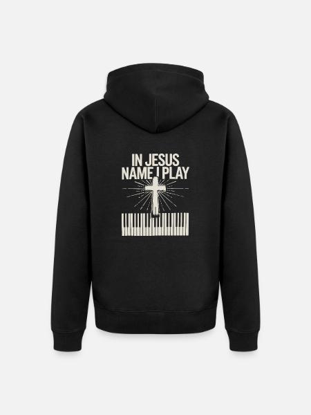 Playing for Faith - Unisex Premium Organic Zip Hoodie - black