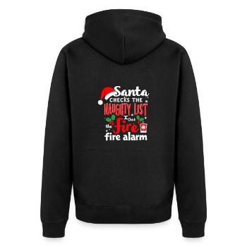 Santa checks the naughty - Unisex Premium Organic Zip Hoodie - black - Back - Nico (187cm)