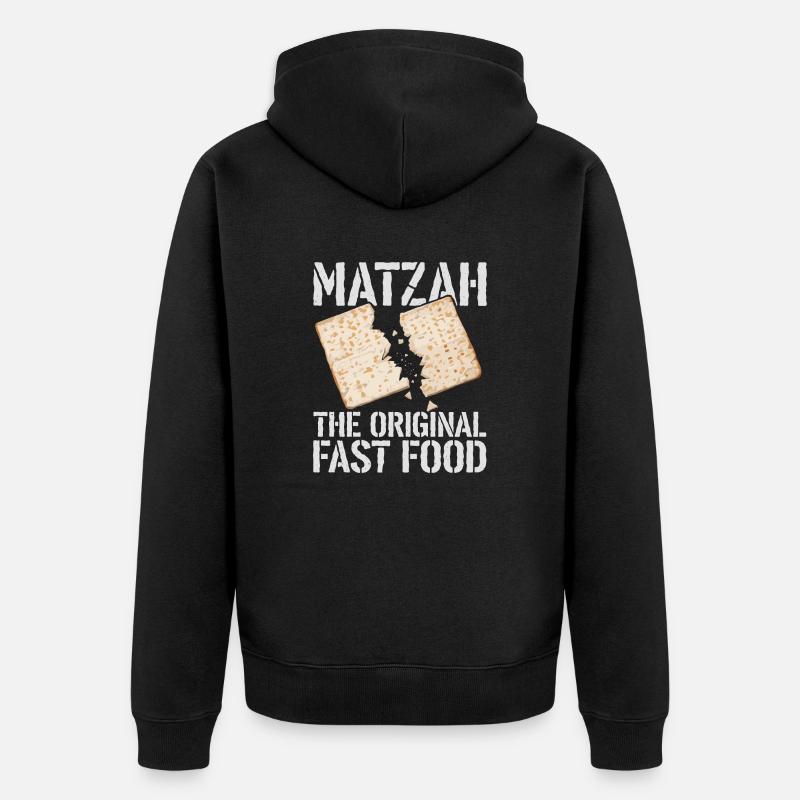Koscherer Genuss mit Stil - Unisex Premium Bio Zip Hoodie - Schwarz