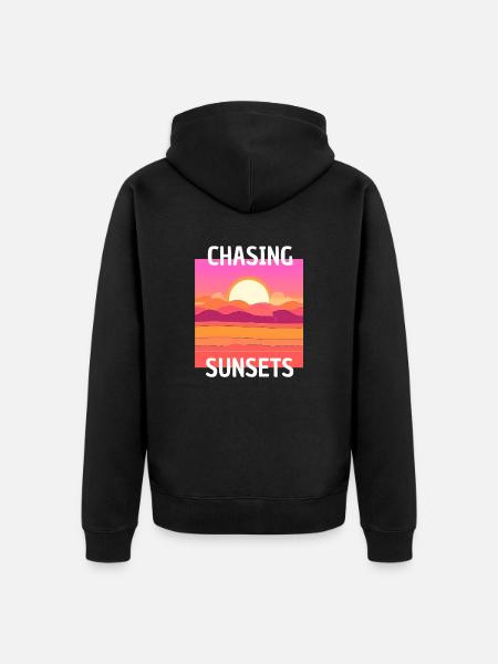 SUNSET DESIGN - Unisex Premium Organic Zip Hoodie - black