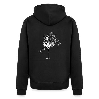 Fancy Flamingo with hat - Dance Design - Unisex Premium Organic Zip Hoodie - black - Back - Nico (187cm)