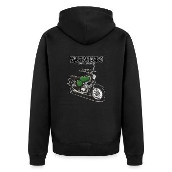 S51 (vert billard) // Illustration - Veste à capuche bio Premium Unisexe - noir - Dos - Nico (187cm)