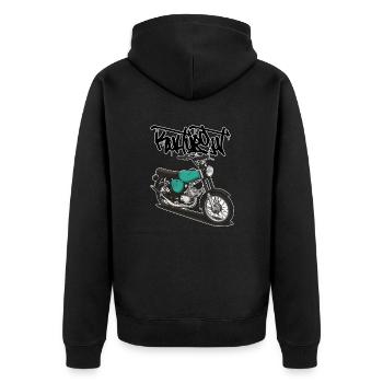 S51 (turquoise) // Illustration - Veste à capuche bio Premium Unisexe - noir - Dos - Nico (187cm)