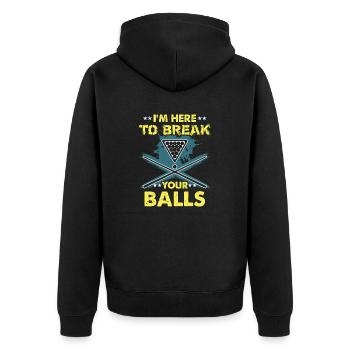 Billardspieler Geschenk Billard Queue Billardtisch - Unisex Premium Bio Zip Hoodie - Schwarz - Hinten - Nico (187cm)