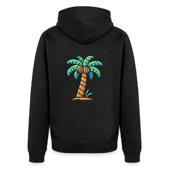 palme - Unisex Premium Bio Zip Hoodie - Schwarz - Hinten - Nico (187cm)