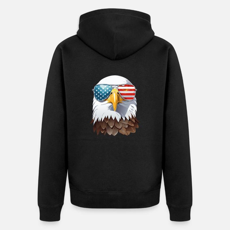 eagle head - Veste à capuche bio Premium Unisexe - noir