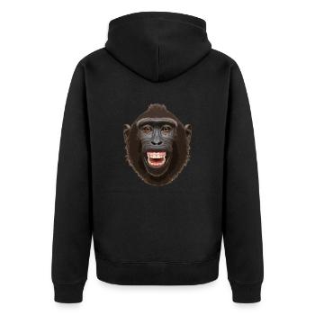 Tête de singe - Veste à capuche bio Premium Unisexe - noir - Dos - Nico (187cm)