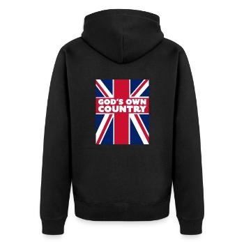 God's Own Country - Unisex Premium Organic Zip Hoodie - black - Back - Nico (187cm)