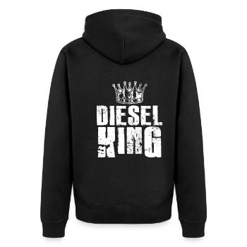 King Design for Diesel Drivers - Unisex Premium Organic Zip Hoodie - black - Back - Nico (187cm)