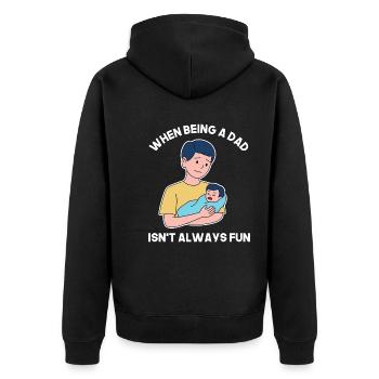 Father's Day strong design - Unisex Premium Organic Zip Hoodie - black - Back - Nico (187cm)