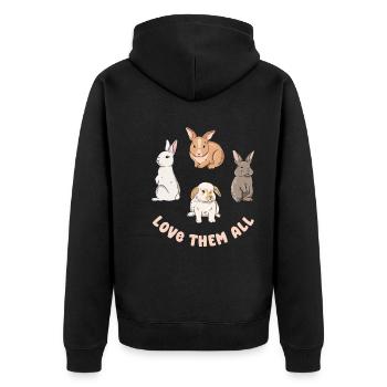 Conception de lapin mignon pour les propriétaires de lapins - Veste à capuche bio Premium Unisexe - noir - Dos - Nico (187cm)