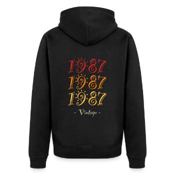 1987 vintage - Veste à capuche bio Premium Unisexe - noir - Dos - Nico (187cm)
