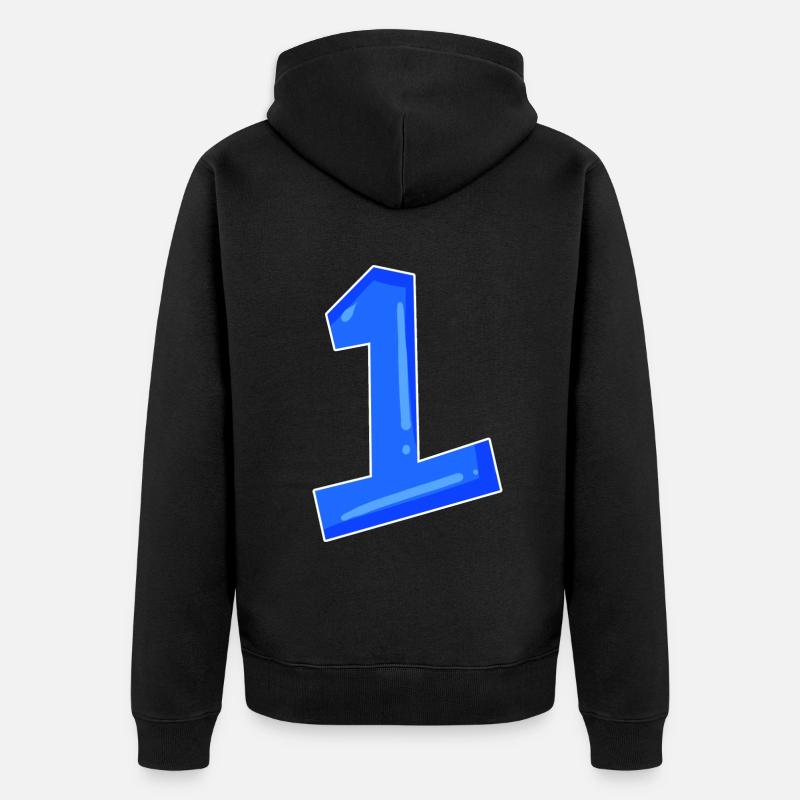 Numéro 1 bleu - Veste à capuche bio Premium Unisexe - noir