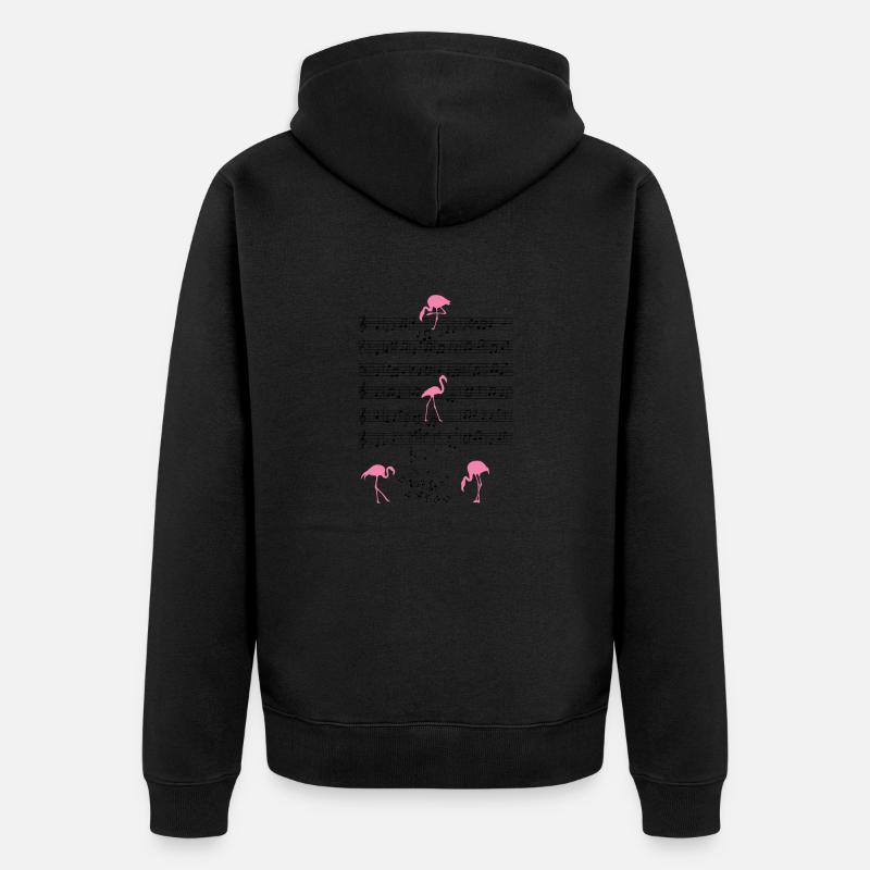 Flamingo Music Sheet Music Cadeau - Veste à capuche bio Premium Unisexe - noir