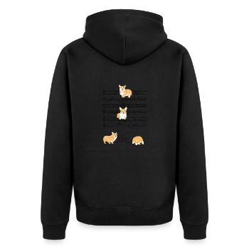 Corgi Dog Partition De Musique Cadeau - Veste à capuche bio Premium Unisexe - noir - Dos - Nico (187cm)