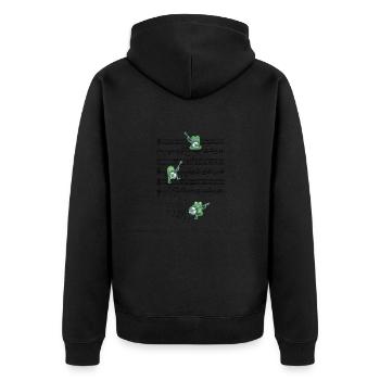 Frog Banjo Music Sheet Music Gift - Unisex Premium Organic Zip Hoodie - black - Back - Nico (187cm)