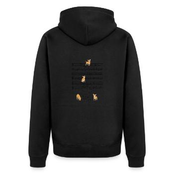 Chihuahua Dog Music Sheet Music Gift - Unisex Premium Organic Zip Hoodie - black - Back - Nico (187cm)