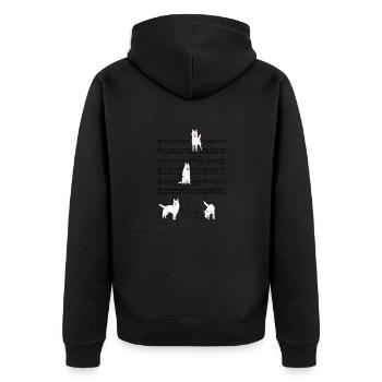 White Shepherd Dog Music Sheet Music Gift - Unisex Premium Organic Zip Hoodie - black - Back - Nico (187cm)