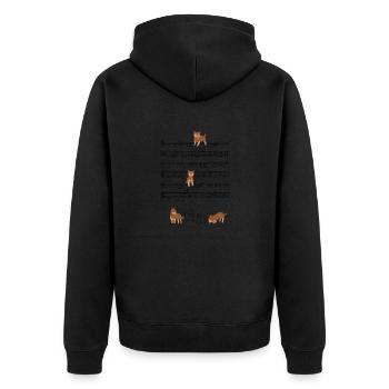 Yorkshire Terrier Dog Music Partition Cadeau - Veste à capuche bio Premium Unisexe - noir - Dos - Nico (187cm)