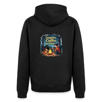 Le café au feu de camp est ma langue d’amour - Camping Dog - Veste à capuche bio Premium Unisexe - noir - Dos - Nico (187cm)