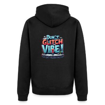 Don't Glitch my Vibe - Retro Gaming Graffiti - Unisex Premium Bio Zip Hoodie - Schwarz - Hinten - Nico (187cm)