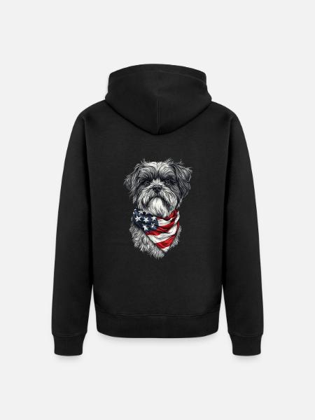 Lhasa Apso - Unisex Premium Bio Zip Hoodie - Schwarz
