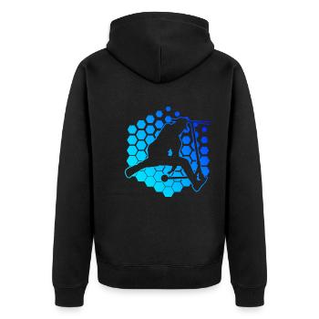 Scooter Stunt Herren Scooter Stunt Scooter - Unisex Premium Bio Zip Hoodie - Schwarz - Hinten - Nico (187cm)