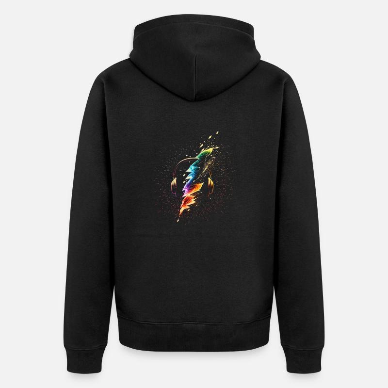 Neon DJ Rave Party - Veste à capuche bio Premium Unisexe - noir