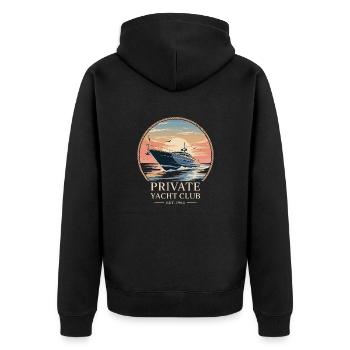 Yacht Club privé - Veste à capuche bio Premium Unisexe - noir - Dos - Nico (187cm)