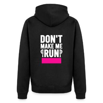 Don't make me Run Padel Women's Padel Tennis - Unisex Premium Organic Zip Hoodie - black - Back - Nico (187cm)