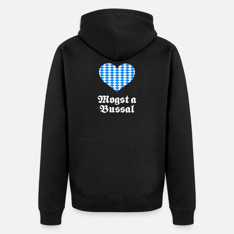 Herz - Unisex Premium Bio Zip Hoodie - Schwarz