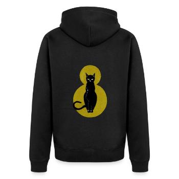 Chat sur fond doré - Veste à capuche bio Premium Unisexe - noir - Dos - Nico (187cm)
