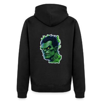 Monstre vert d’Halloween 4 - Veste à capuche bio Premium Unisexe - noir - Dos - Nico (187cm)