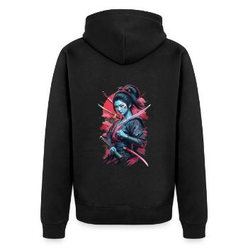 Katana Japonais Femme - Veste à capuche bio Premium Unisexe - noir - Dos - Nico (187cm)