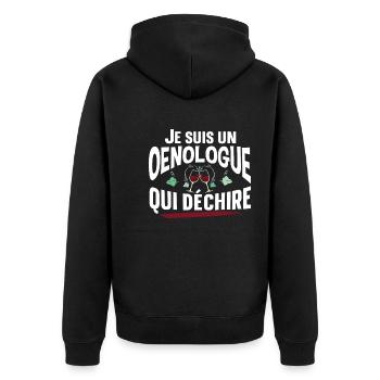 Œnologue œnologie Viticulteur Vin Alcool Cadeau - Veste à capuche bio Premium Unisexe - noir - Dos - Nico (187cm)