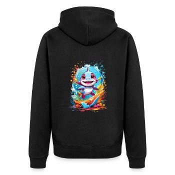 Requin - Veste à capuche bio Premium Unisexe - noir - Dos - Nico (187cm)