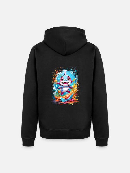 Hai - Unisex Premium Bio Zip Hoodie - Schwarz