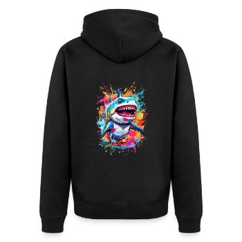 Requin - Veste à capuche bio Premium Unisexe - noir - Dos - Nico (187cm)
