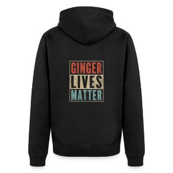 Funny Redhead Gift Ginger Lives Matter - Unisex Premium Bio Zip Hoodie - Schwarz - Hinten - Nico (187cm)