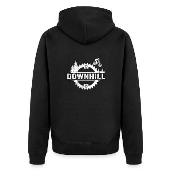 DH Bike MTB Downhill Mountainbike - Unisex Premium Bio Zip Hoodie - Schwarz - Hinten - Nico (187cm)